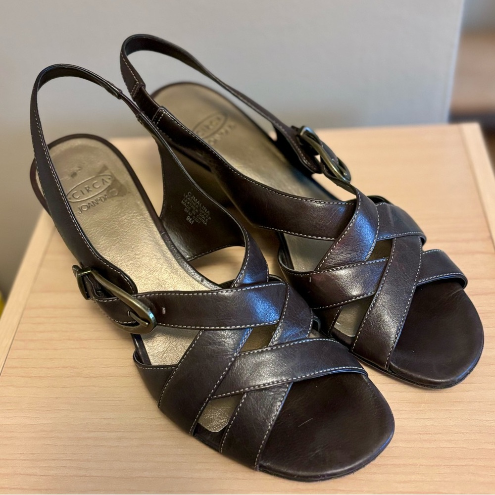Circa Joan & David Dark Brown Strappy Sandals